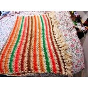 Multi Color Afghan Size 42ins by 60ins.